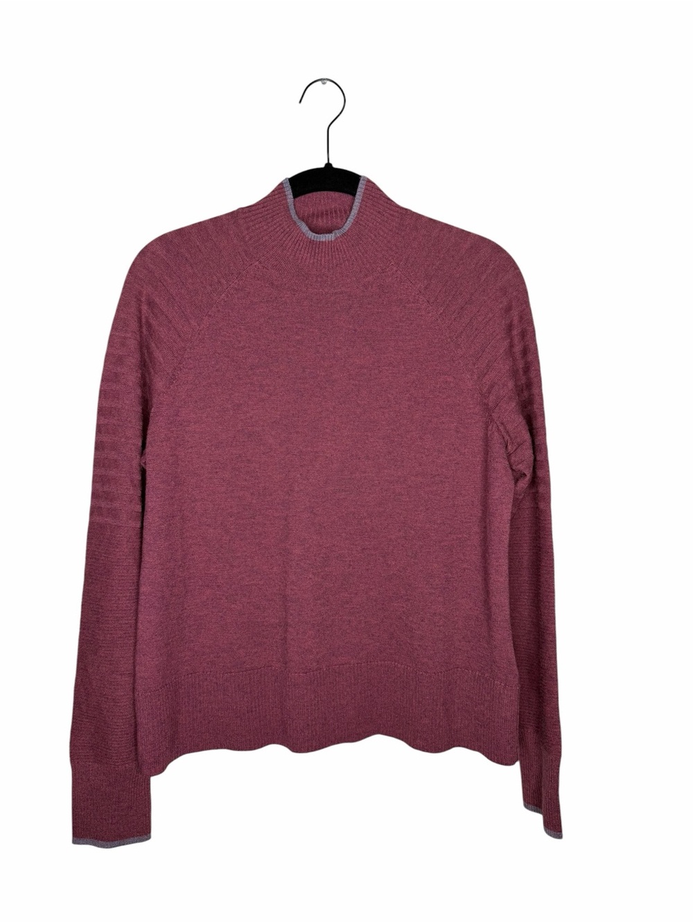SMARTWOOL / Edgewood Mockneck Merino Wool Sweater Garden Pink Eggplant / M